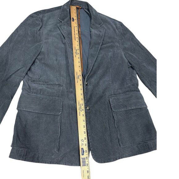 J Peterman Men's Size 46 Gray Sport Coat Corduroy Blazer Jacket Heavy J. Grey - Picture 8 of 11